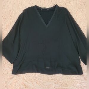 Zara Black V-Neck Women's Top